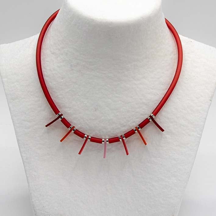 Zero waste ketting, Bits & Stripes, Multi red