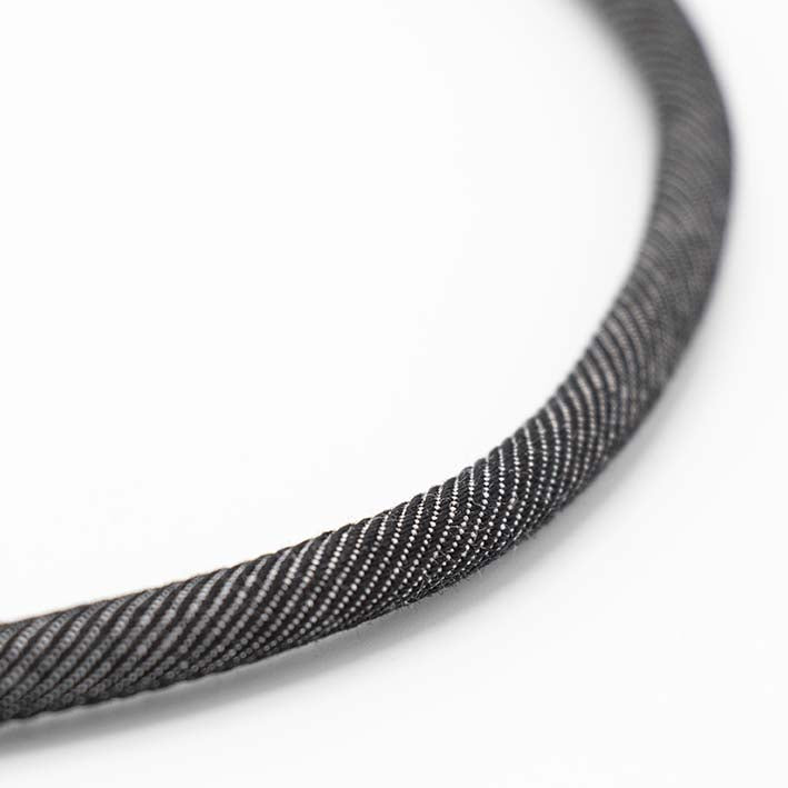 Ketting van denim, zwart, 1-lijns