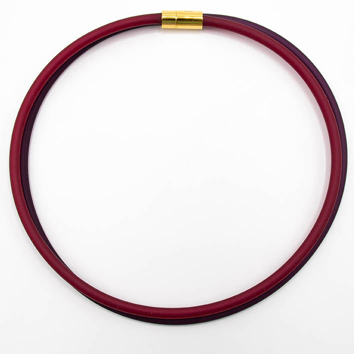 Rubber ketting, 2 lijns, Bordeaux/Fuchsia