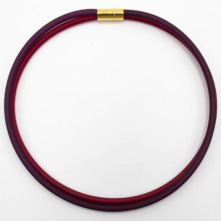 Rubber ketting, 2 lijns, Bordeaux/Fuchsia