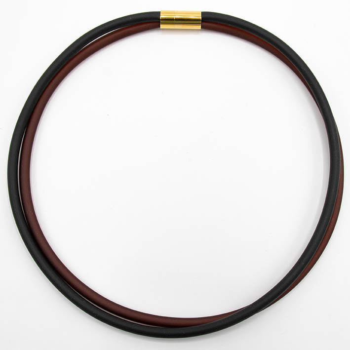 Rubber ketting, 2 lijns, Bruin/Zwart