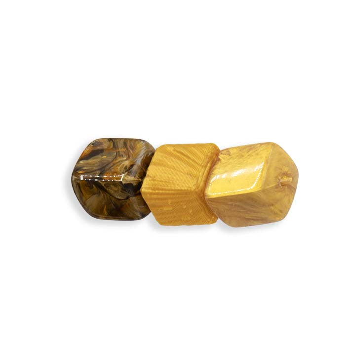 Drie mini Cubes op een rij: Golden Rays, Aurum en Tiger Eye