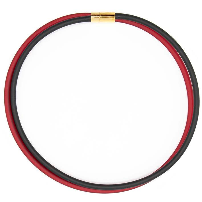 Rubber ketting 2 lijns, rood/zwart