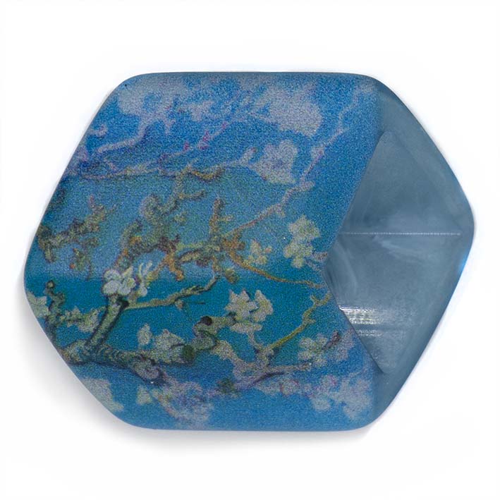 Exclusieve rubber ketting met 3 Cubes, Spring Blossom Van Gogh