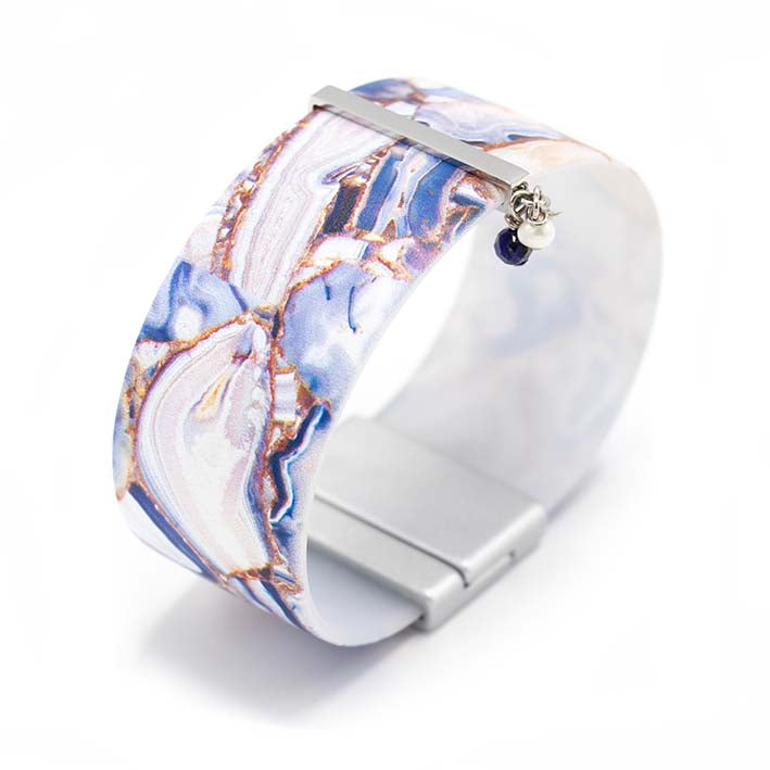 Art Bracelet, Blauwe agaat, 25mm