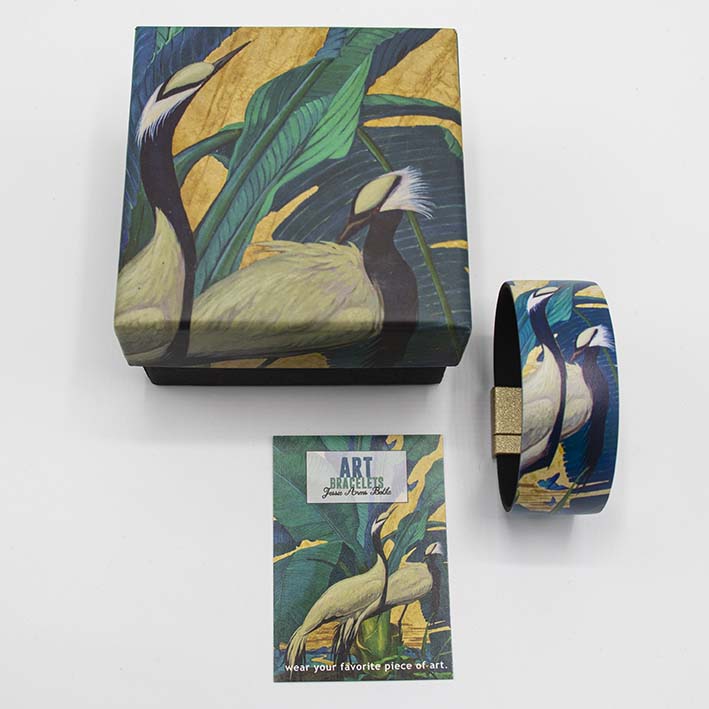 Art Bracelet, Jessie Arms Botke, Demosiselle Cranes, 25 mm
