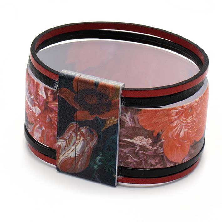 Art Bracelet, De Heem Red Flowers, 40mm
